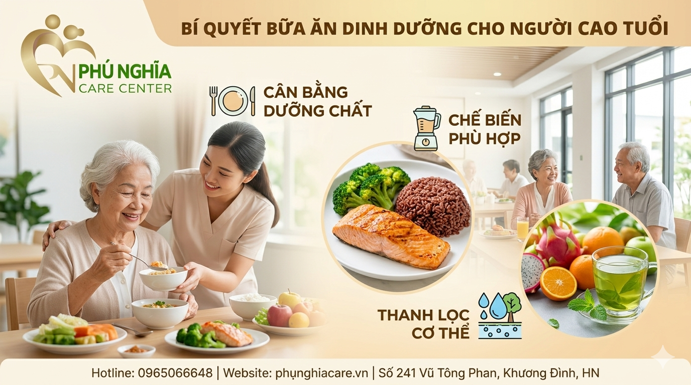 Xây dựng chế độ dinh dưỡng khoa học cho người cao tuổi tại Dưỡng lão Phú Nghĩa